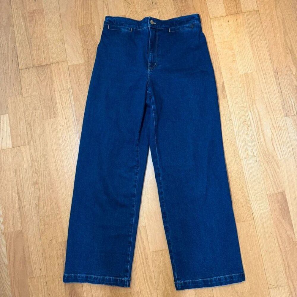 Madewell The Emmett Wide-Leg Jean Welt Pocket Edition Leffers Dark Wash 28 Denim